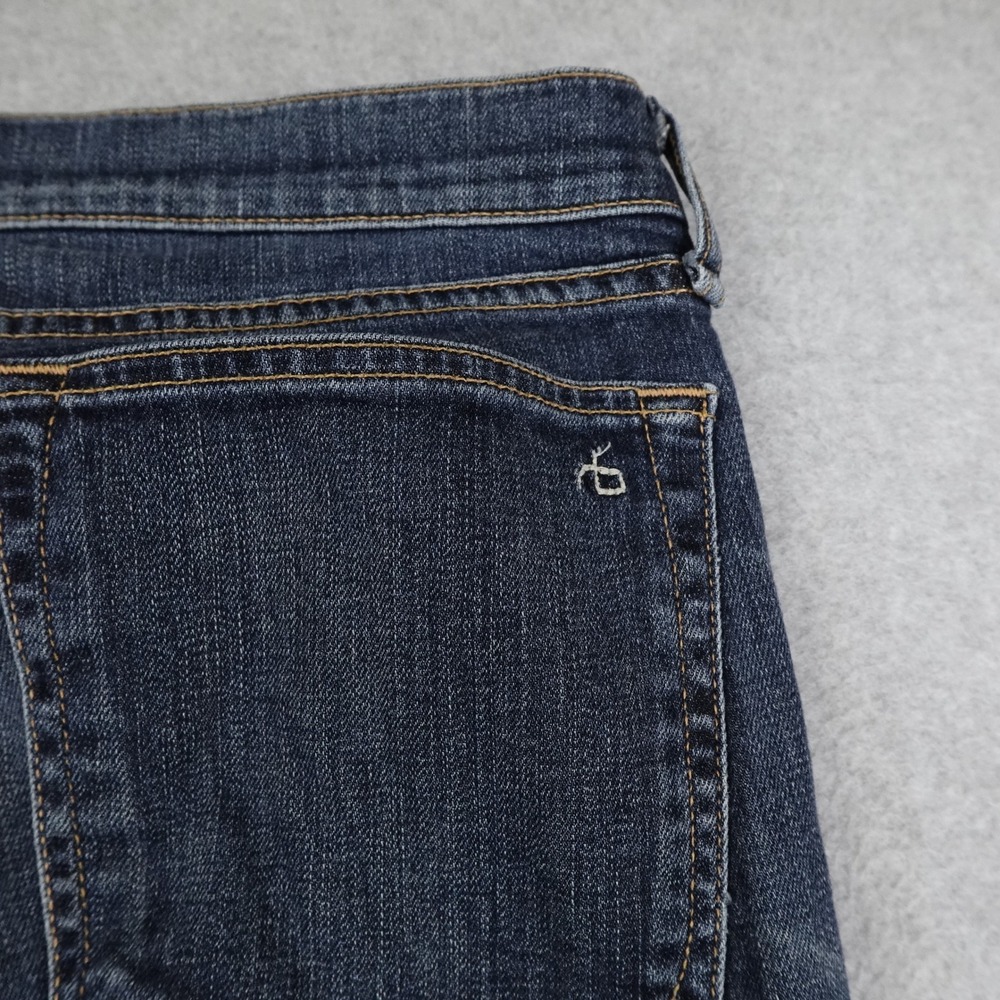 Rag Bone Dre Jeans Women's 30 (34x30) Blue Dark Wash Distressed Casual - Picture 7 of 12